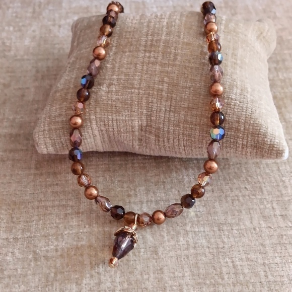 DB Brown Faceted Beaded Necklace - Picture 5 of 6